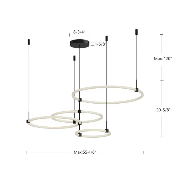 Bruni 55-Inch Chandelier in Brushed Gold - Image 7