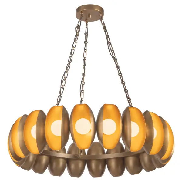 The Cortez chandelier brings refined coastal charm with its shell-inspired design and integrated LED pearls of light. The Aged White finish and sculptural chain detailing create a jewelry-like statement piece perfect for elevating any space.