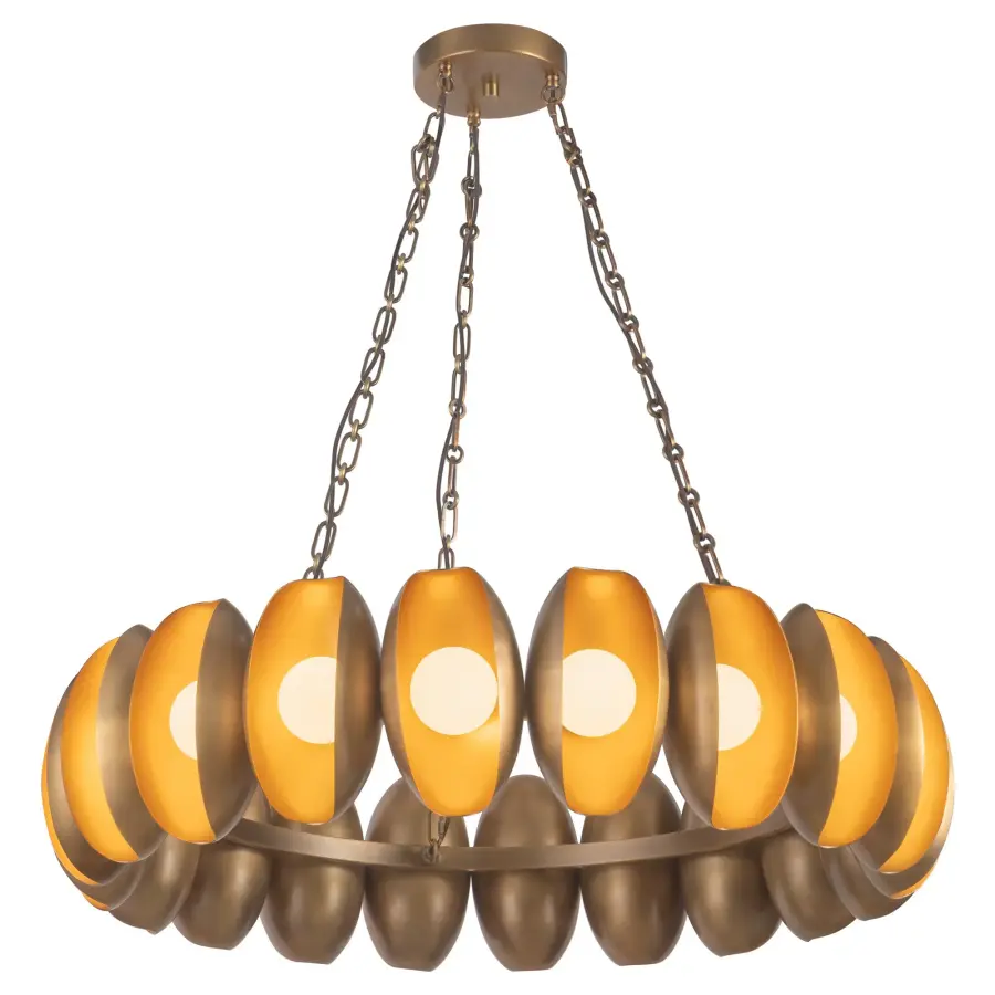 Cortez 37-Inch Chandelier in Aged White - Image 1