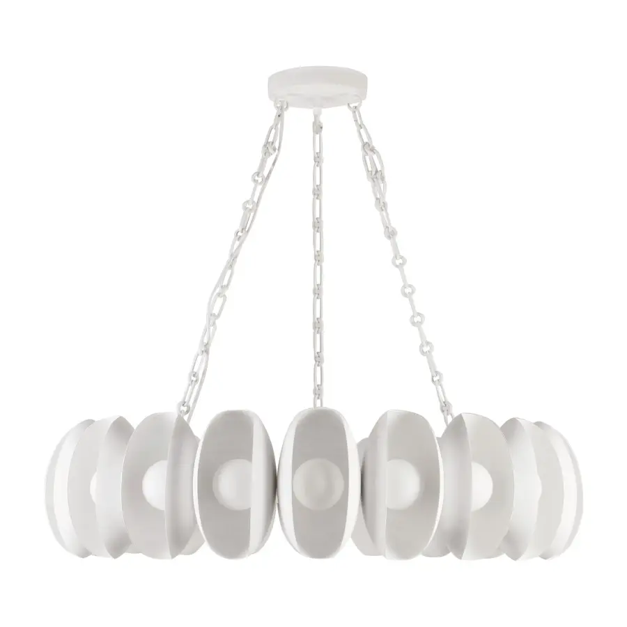 Cortez 37-Inch Chandelier in Aged White - Image 15