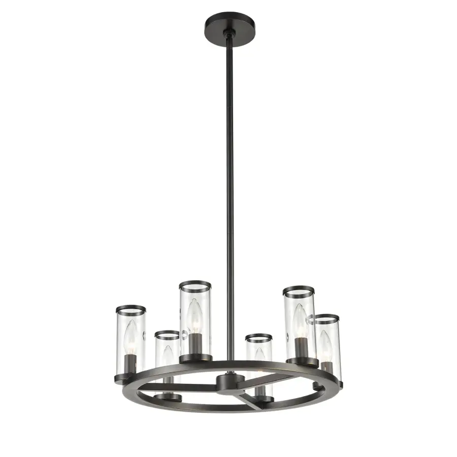 Revolve 19-Inch Chandelier in Natural Brass with Clear Glass - Image 5