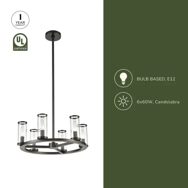 Revolve 19-Inch Chandelier in Natural Brass with Clear Glass - Image 7