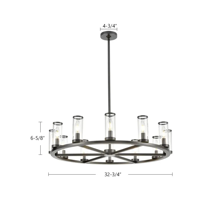 Revolve 33-Inch Chandelier in Natural Brass with Clear Glass - Image 12