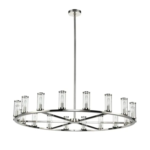Revolve 48-Inch Chandelier in Natural Brass with Clear Glass - Image 5