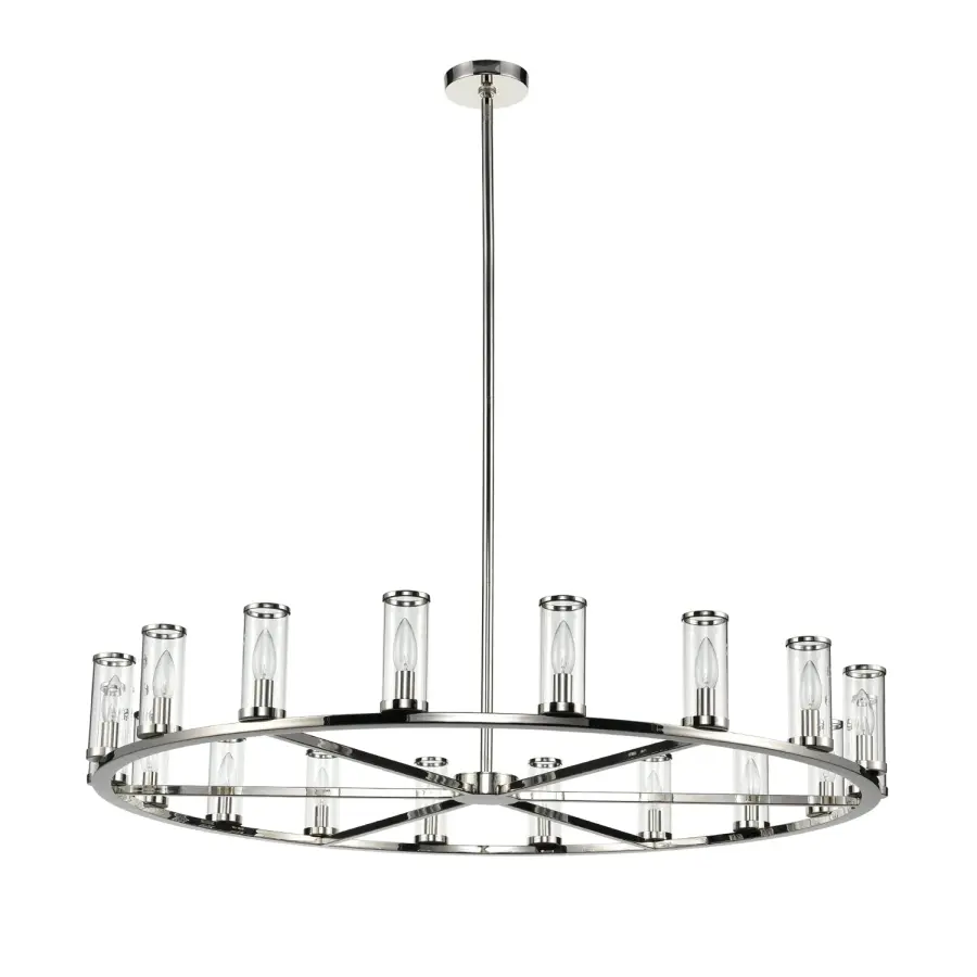 Revolve 48-Inch Chandelier in Natural Brass with Clear Glass - Image 5