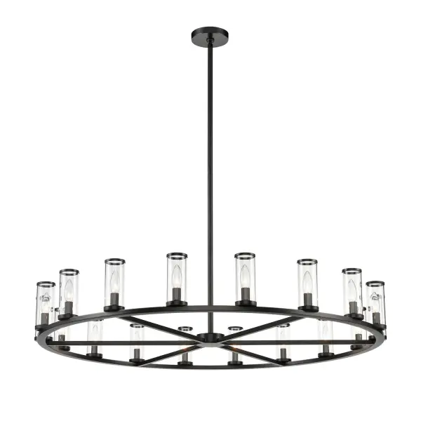 Revolve 48-Inch Chandelier in Natural Brass with Clear Glass - Image 6