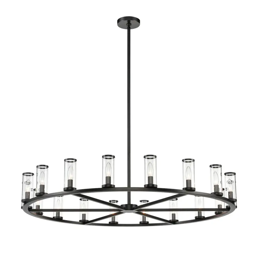 Revolve 48-Inch Chandelier in Natural Brass with Clear Glass - Image 6