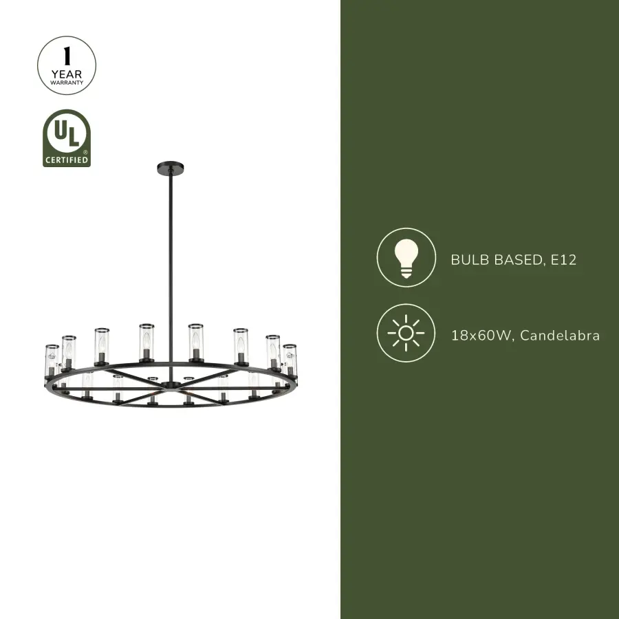 Revolve 48-Inch Chandelier in Natural Brass with Clear Glass - Image 7