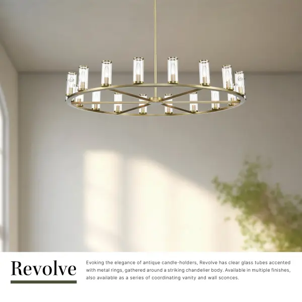Revolve 48-Inch Chandelier in Natural Brass with Clear Glass - Image 8