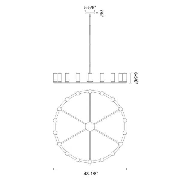 Revolve 48-Inch Chandelier in Natural Brass with Clear Glass - Image 10