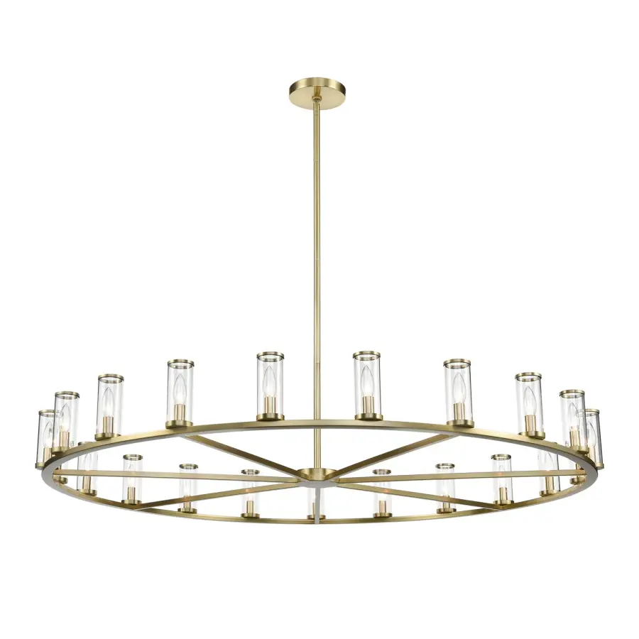 Elegant Transitional Chandelier with Antique-Inspired Glass Tube Design - Image 1