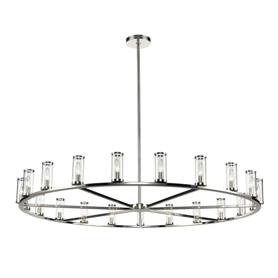 Elegant Transitional Chandelier with Antique-Inspired Glass Tube Design - Image 6