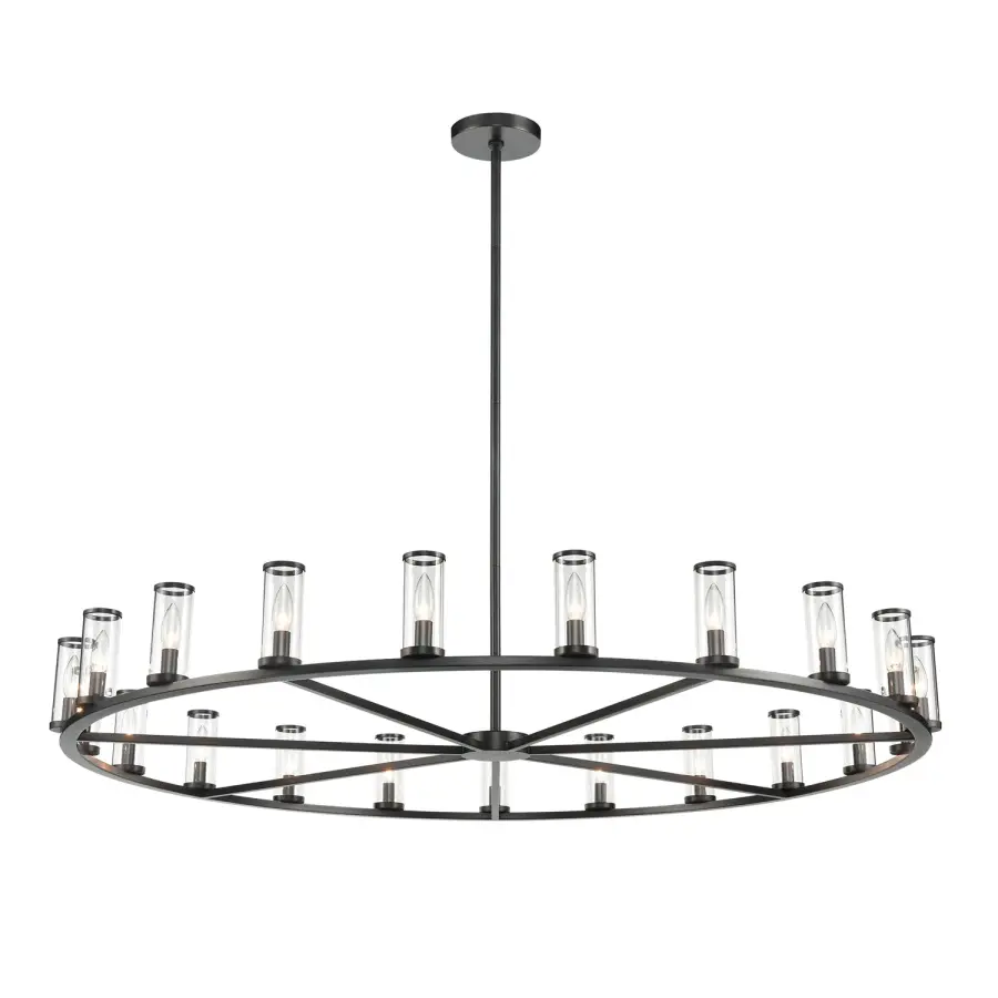 Elegant Transitional Chandelier with Antique-Inspired Glass Tube Design - Image 7