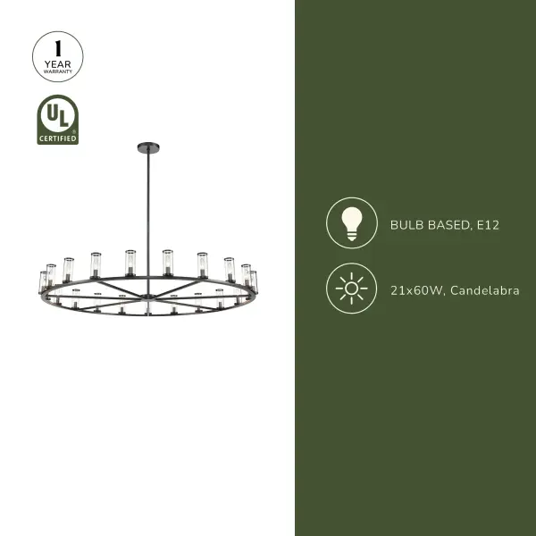 Elegant Transitional Chandelier with Antique-Inspired Glass Tube Design - Image 8