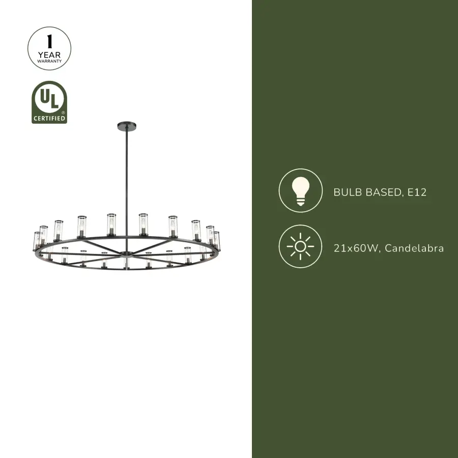 Elegant Transitional Chandelier with Antique-Inspired Glass Tube Design - Image 8