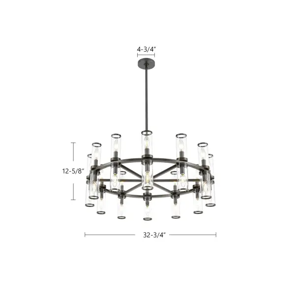 Revolve 33-Inch Chandelier in Natural Brass with Clear Glass - Image 11