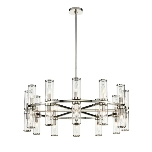 Revolve 33-Inch Chandelier in Natural Brass with Clear Glass - Image 7