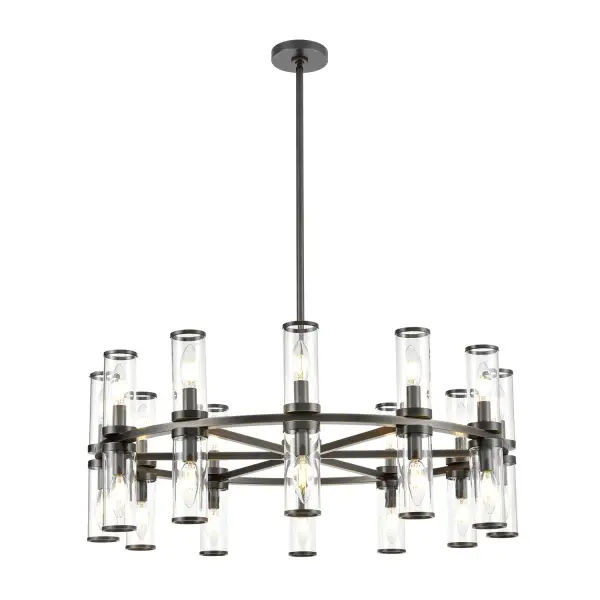Revolve 33-Inch Chandelier in Natural Brass with Clear Glass - Image 8