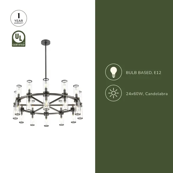Revolve 33-Inch Chandelier in Natural Brass with Clear Glass - Image 9