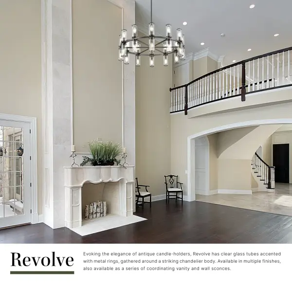 Revolve 33-Inch Chandelier in Natural Brass with Clear Glass - Image 10
