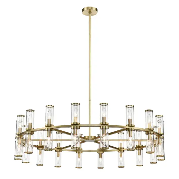 Revolve 48-Inch Chandelier in Natural Brass with Clear Glass - Image 5