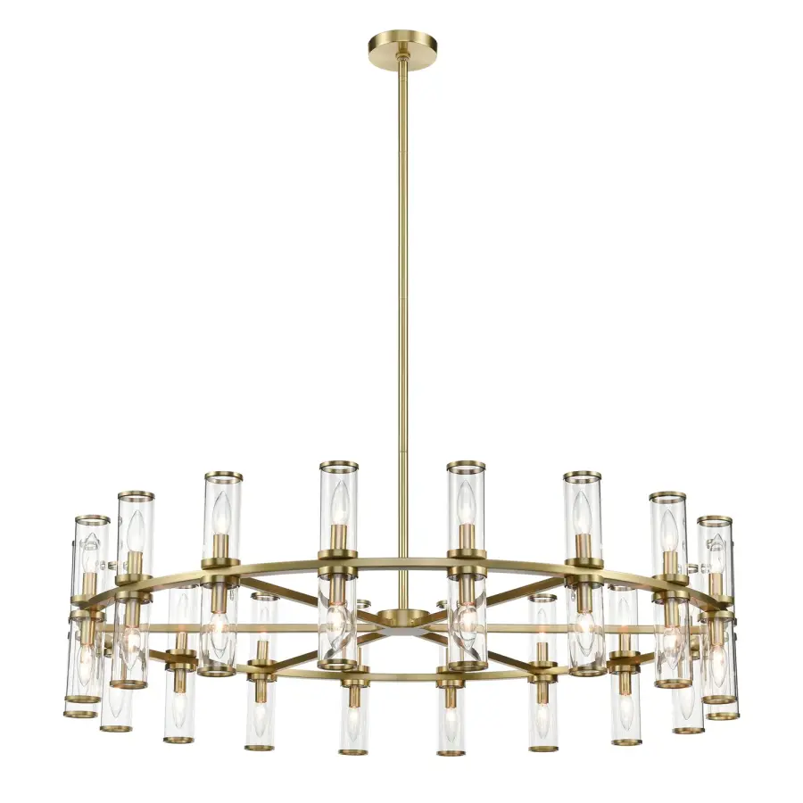 Revolve 48-Inch Chandelier in Natural Brass with Clear Glass - Image 5