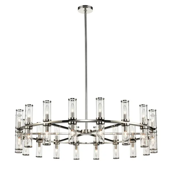 Revolve 48-Inch Chandelier in Natural Brass with Clear Glass - Image 6