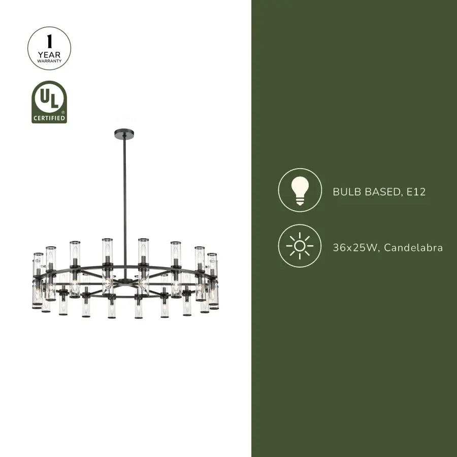 Revolve 48-Inch Chandelier in Natural Brass with Clear Glass - Image 7
