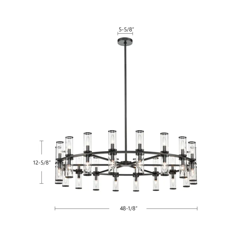 Revolve 48-Inch Chandelier in Natural Brass with Clear Glass - Image 9