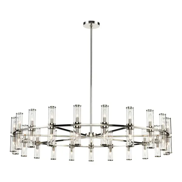 Revolve 61-Inch Chandelier in Natural Brass with Clear Glass - Image 6