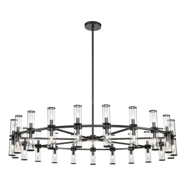 Revolve 61-Inch Chandelier in Natural Brass with Clear Glass - Image 7