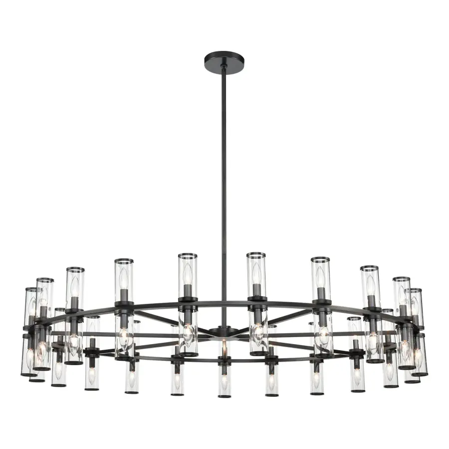 Revolve 61-Inch Chandelier in Natural Brass with Clear Glass - Image 7