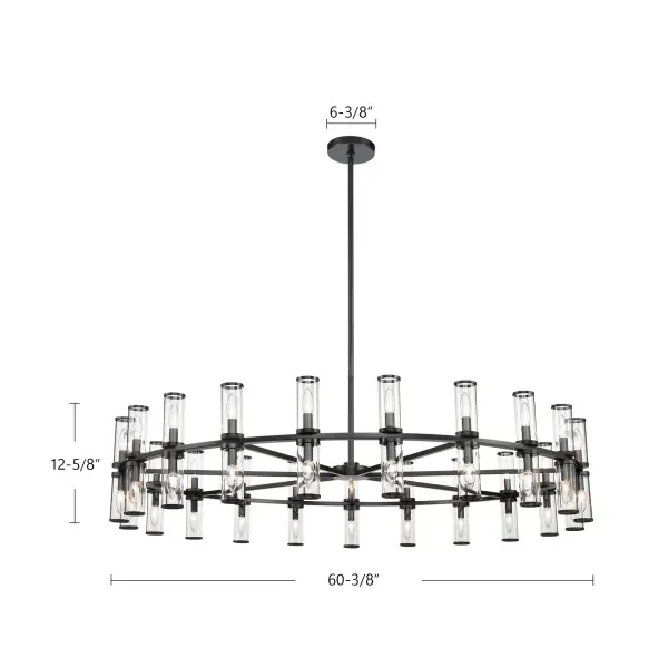 Revolve 61-Inch Chandelier in Natural Brass with Clear Glass - Image 10
