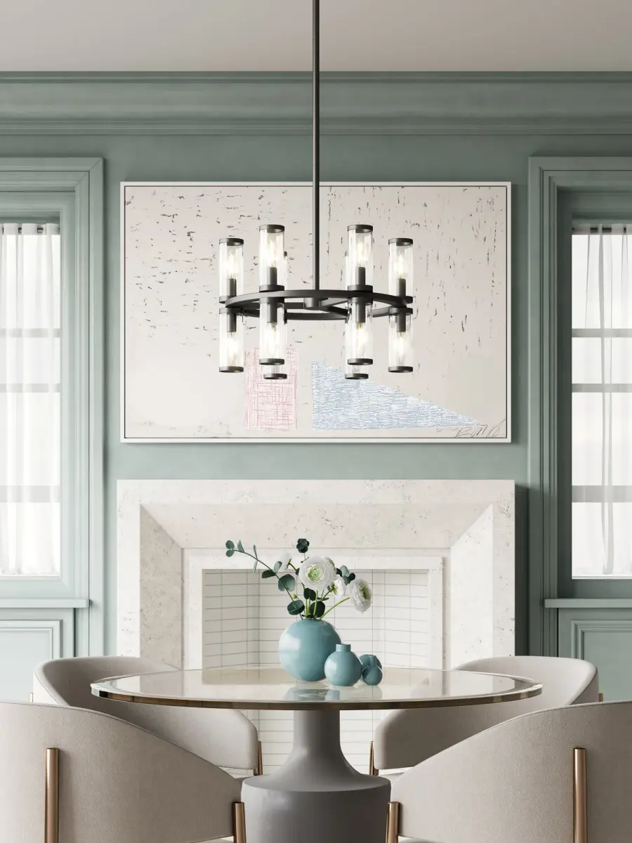 Revolve 19-Inch Chandelier in Natural Brass with Clear Glass - Image 2