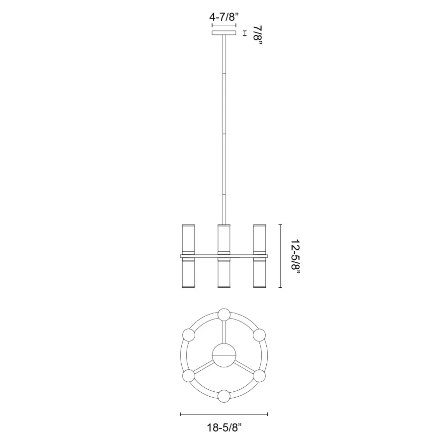 Revolve 19-Inch Chandelier in Natural Brass with Clear Glass - Image 11