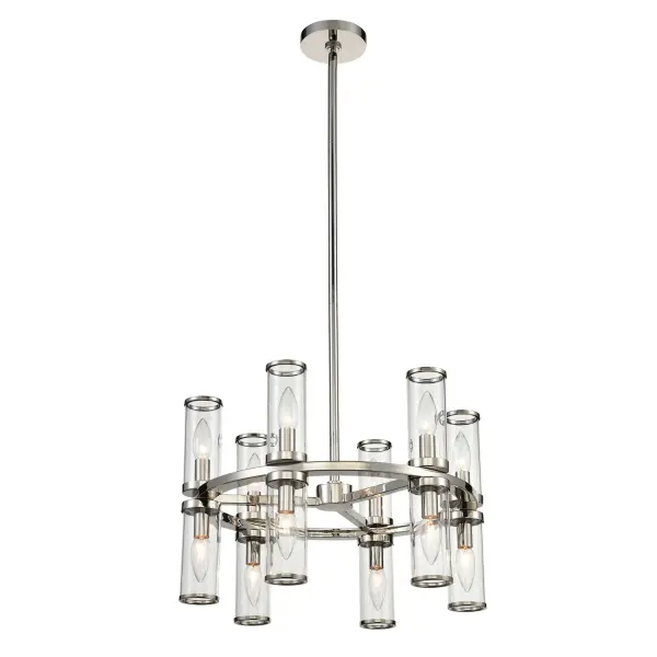 Revolve 19-Inch Chandelier in Natural Brass with Clear Glass - Image 6