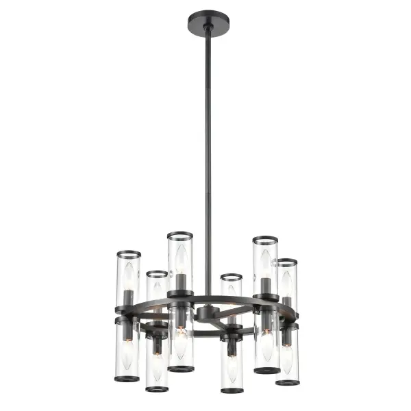 Revolve 19-Inch Chandelier in Natural Brass with Clear Glass - Image 7