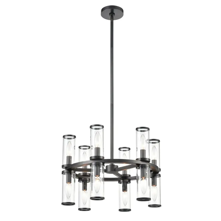 Revolve 19-Inch Chandelier in Natural Brass with Clear Glass - Image 7