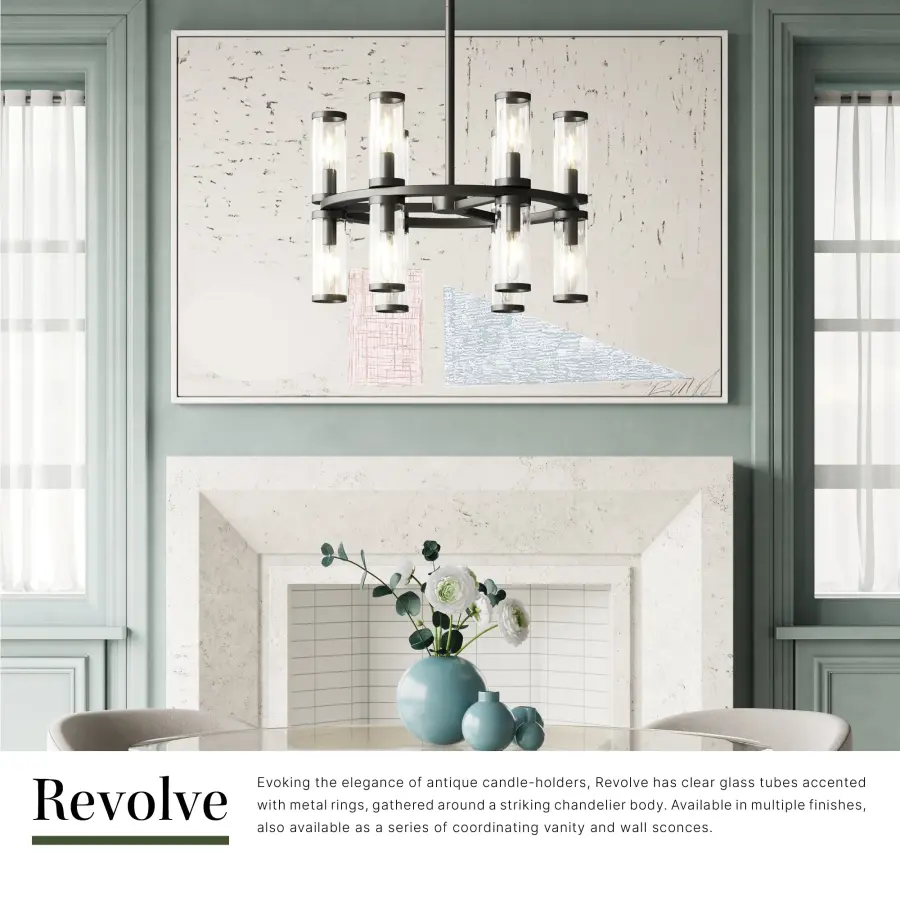 Revolve 19-Inch Chandelier in Natural Brass with Clear Glass - Image 9