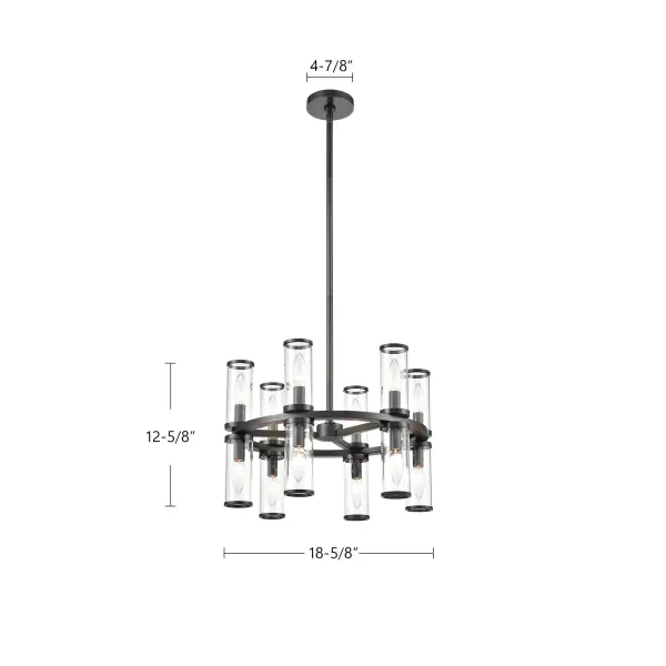 Revolve 19-Inch Chandelier in Natural Brass with Clear Glass - Image 10