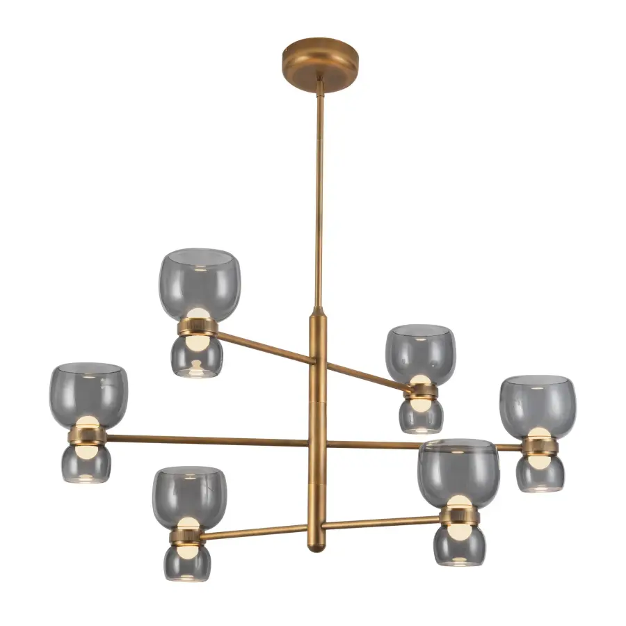 Sutton 36-Inch Chandelier in Vintage Brass - Image 1