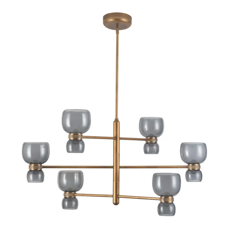 Sutton 36-Inch Chandelier in Vintage Brass - Image 15