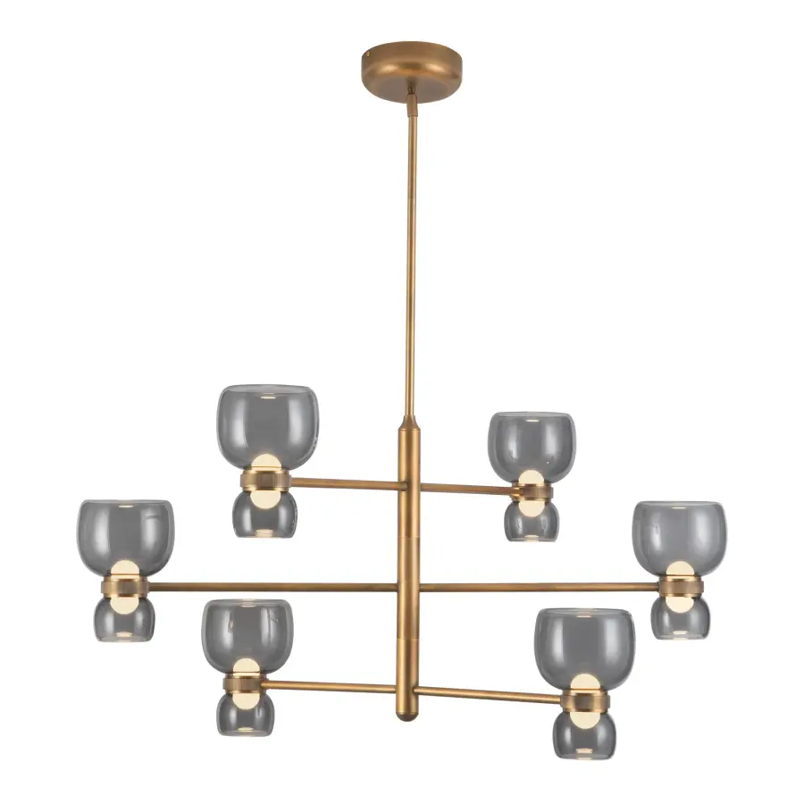 Sutton 36-Inch Chandelier in Vintage Brass - Image 16