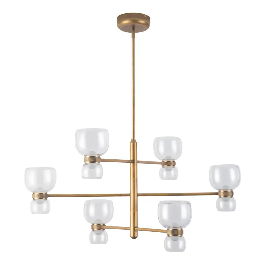 Sutton 36-Inch Chandelier in Vintage Brass - Image 19