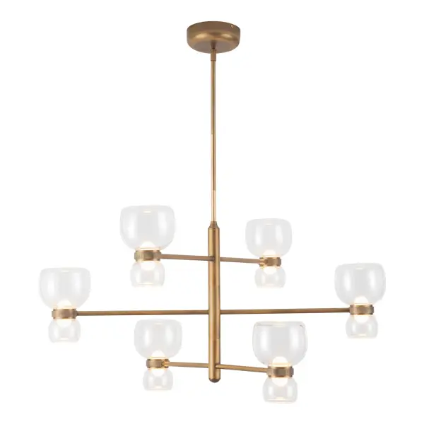 Sutton 36-Inch Chandelier in Vintage Brass - Image 20