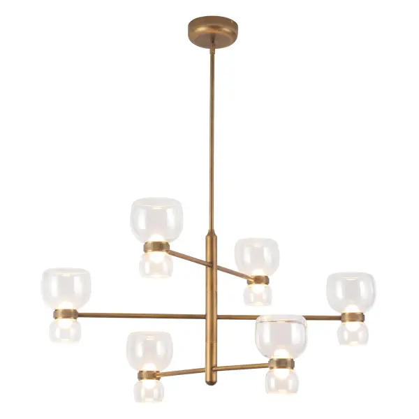 Sutton 36-Inch Chandelier in Vintage Brass - Image 5