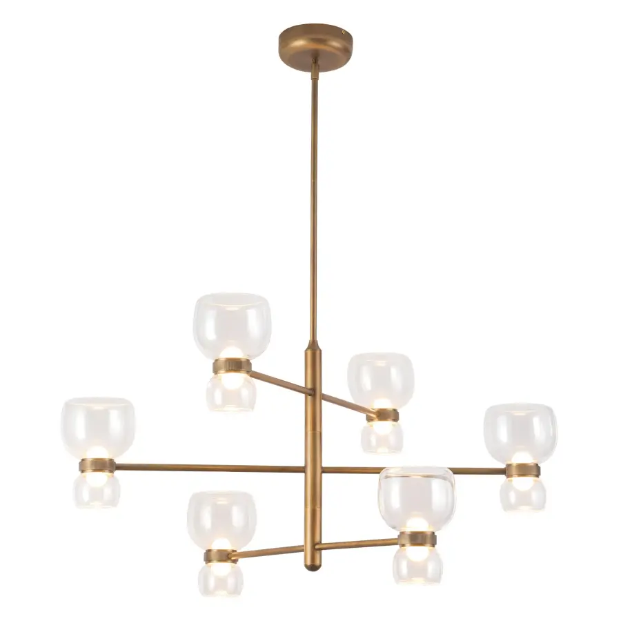 Sutton 36-Inch Chandelier in Vintage Brass - Image 5