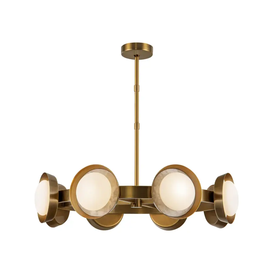 Alonso 37-Inch Chandelier in Vintage Brass - Image 4