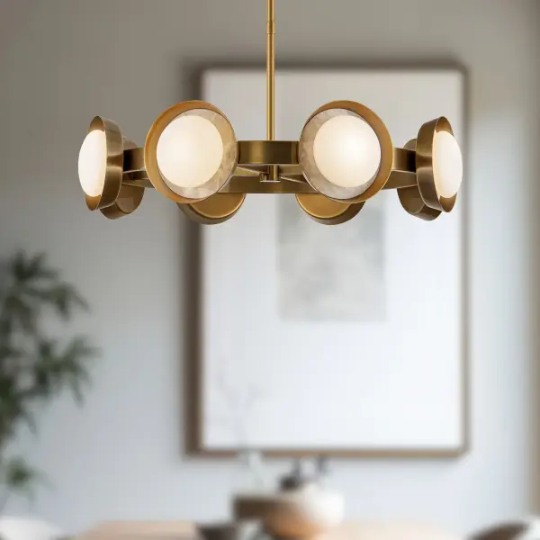 Alonso 37-Inch Chandelier in Vintage Brass - Image 17