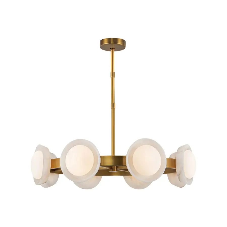 Alonso 37-Inch Chandelier in Vintage Brass - Image 8